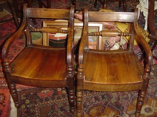A Pair of Regency Fruitwood Carver Chairs. C1820

