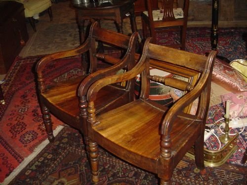 fig 2. A Pair of Regency Fruitwood Carver Chairs. c1820