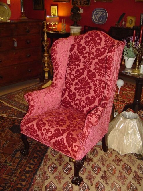 fig 1. 19th century Wing Armchair & Footstool