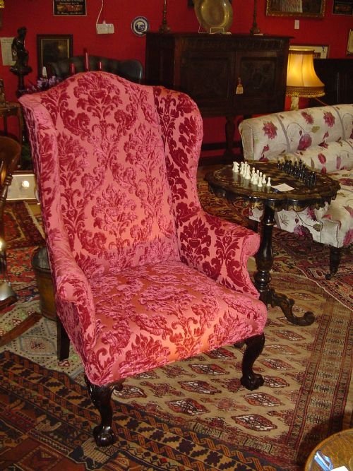 fig 2. 19th century Wing Armchair & Footstool
