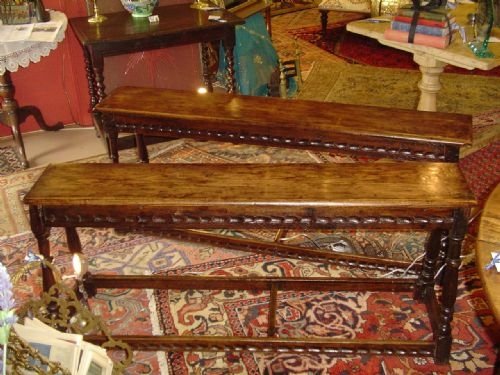 fig 1. A Matched Pair of Oak Benches. c17th c and Later