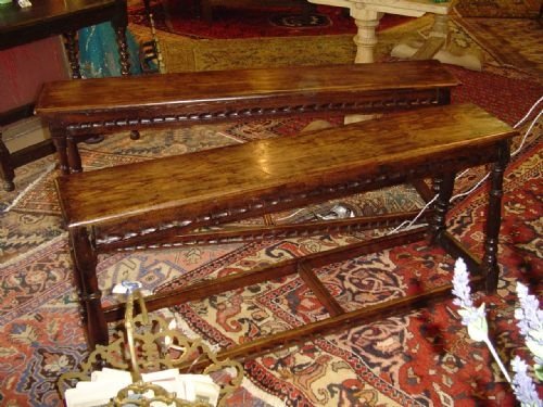fig 2. A Matched Pair of Oak Benches. c17th c and Later