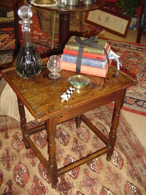An Early Oak Low Side Table.  17th C.