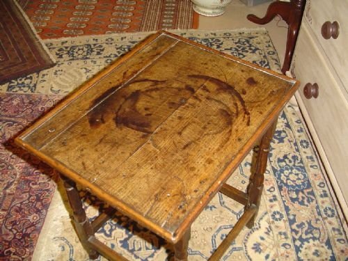 fig 2. An Early Oak Low Side Table. 17th c.