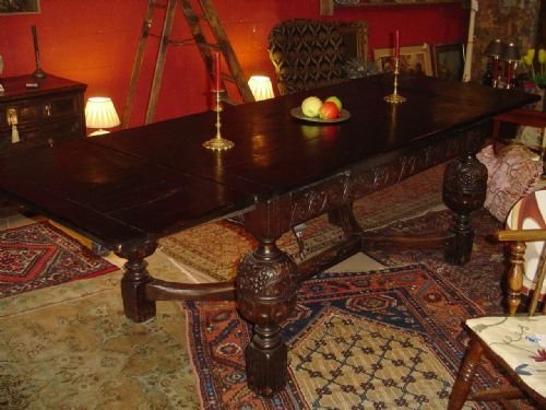 Jacobean Style Draw Leaf Table. 19th Century.