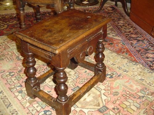 Oak Joint Stool. 17th C. And Later.