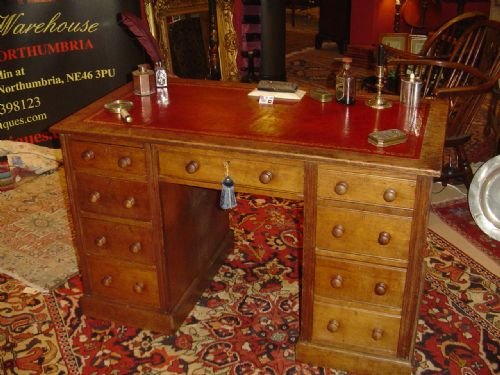 Late Victorian Oak Desk. C1900