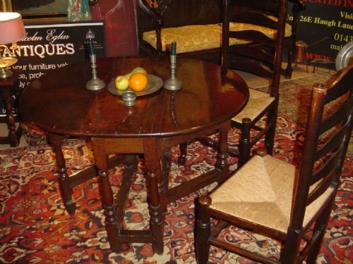 18th Century Oak Gateleg Supper Table.