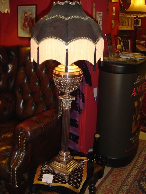 Fine Quality Large Victorian Table Lamp. C.1880.