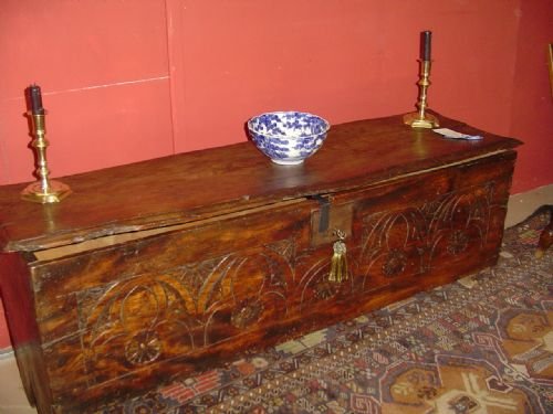 17th Century Elm Coffer.  C.1650
