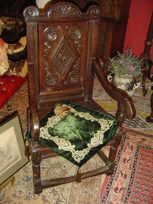 17th Century Oak Wainscot Chair.
