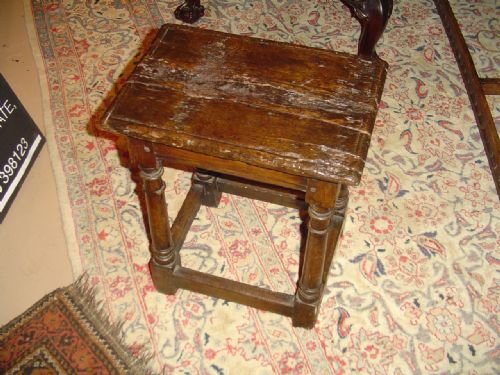 17th Century Oak Joint Stool.