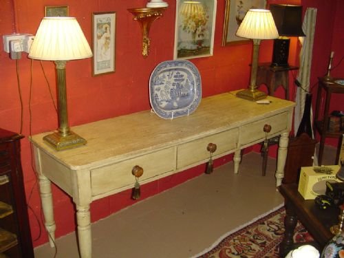 Early 19th Century Painted Pine Low Dresser