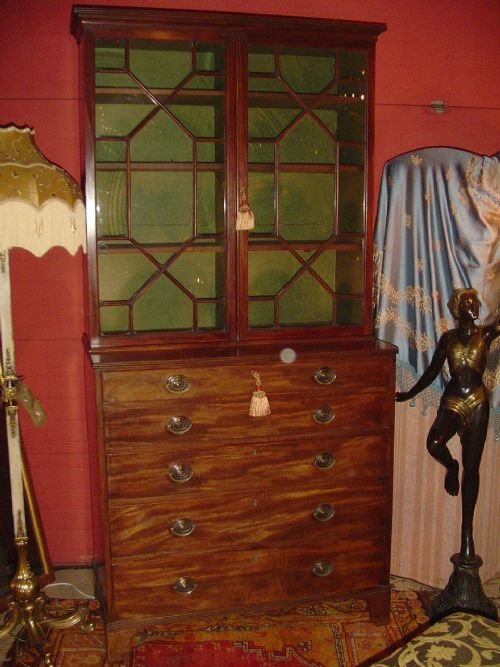 An Early 19th C. Mahogany Secretaire Bookcase.