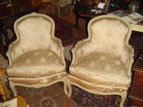 A Stylish Pai of French Salon Chairs.  C1900