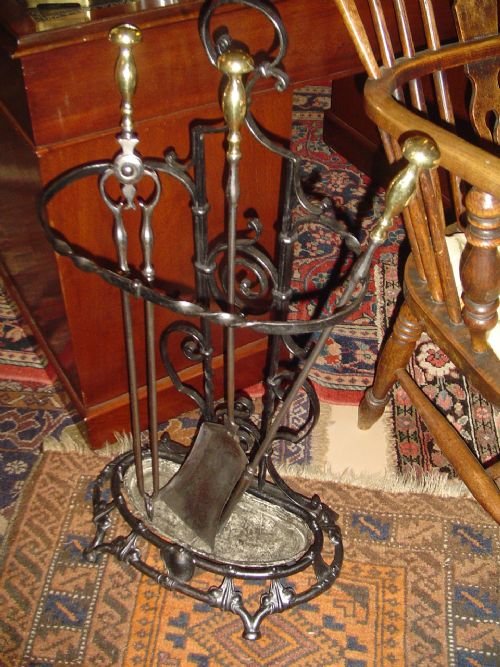 Victorian Art Nouveau Steel Stick Stand. C1890.