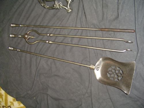 A Set of Early Victorian Steel Fire Irons.