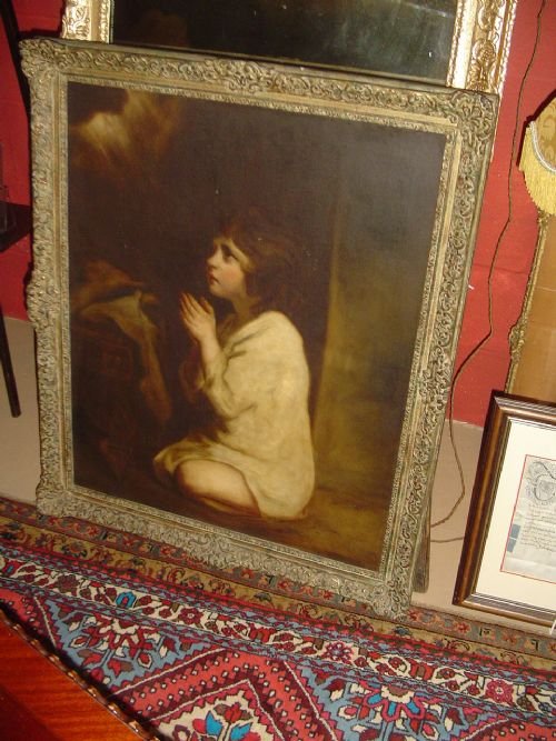 Oil on Canvas "The Infant Samuel" After Sir Joshua Reynolds. 19th C.