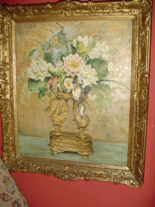 Still Life of Flowers. Oil on Canvas by Mollie Forestier-walker.