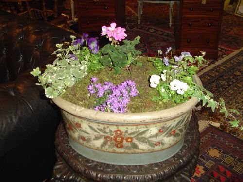 A Victorian Toleware Painted Planter. C.1860