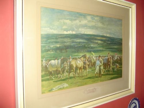 The Saddling Paddock by Sir Alfred Munnings. Print