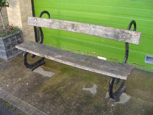 Handsome 19th C. Cast Iron Garden Bench