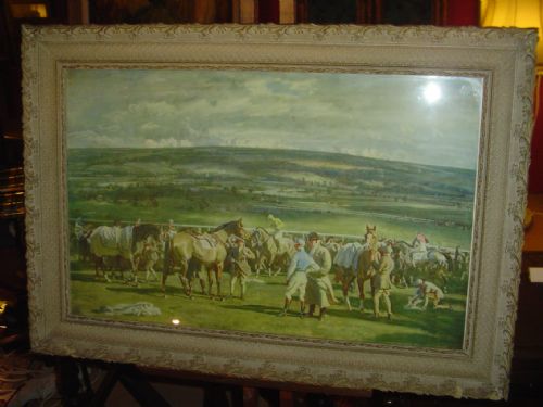 Munning's Racing Print. "Cheltenham Saddling Paddock"
