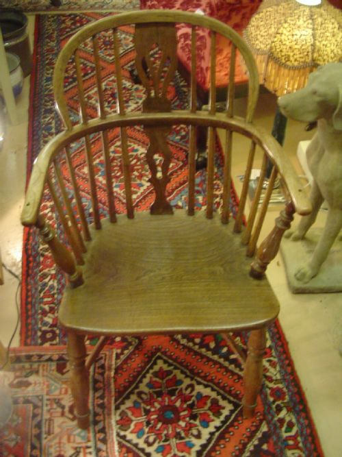 19th Century Windsor Chair with Crinoline Stretcher.