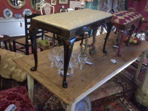 Black Lacquered Duet Stool. C. 1920
