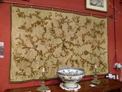 A Large18th Century "Jacobean Crewelwork" Panel.