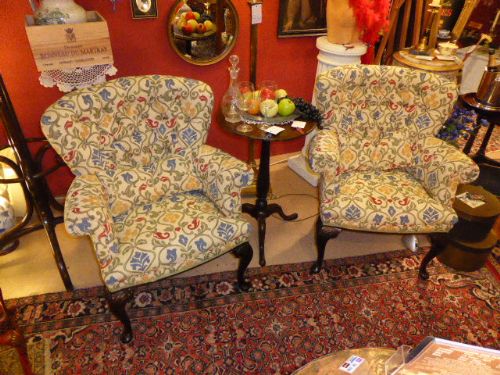 Fine Quality Pair of Edwardian Chairs with New Upholstery.