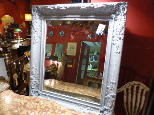 A Large Heavy Painted Wall Mirror. 19th C.