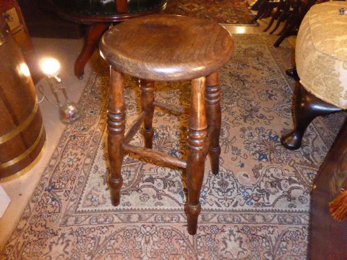 Victorian Ash and Elm Kitchen Stool. C1870.