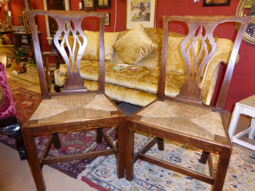 A Fine Pair of 18th Century Elm Country Chairs.