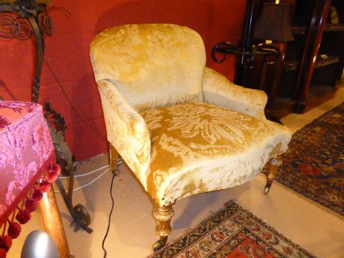 Handsome Country House Giltwood Armchair. C.1880.