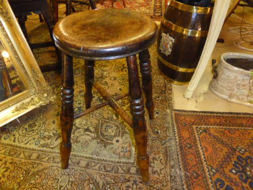Victorian Ash and Elm Kitchen Stool.