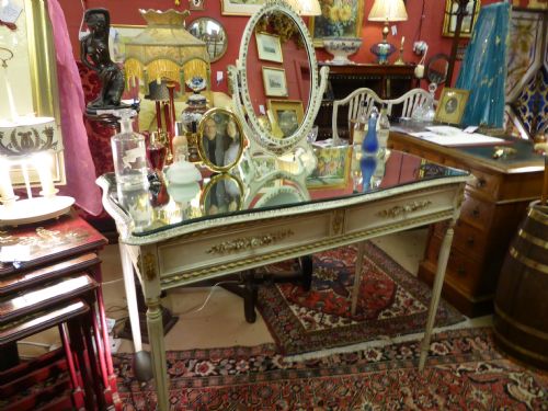 French Painted Dressing Table or Console Table.