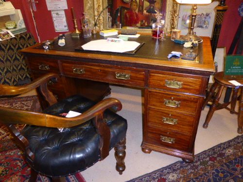 Late Victorian Mahogany Desk.  C.1900.