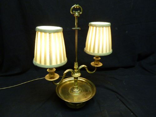 Twin Branch Brass Bouillotte Table Lamp