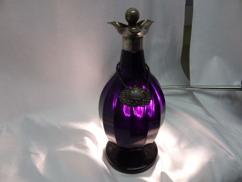 Wonderful Late Victorian Amethist Glass Decanter. C.1900.