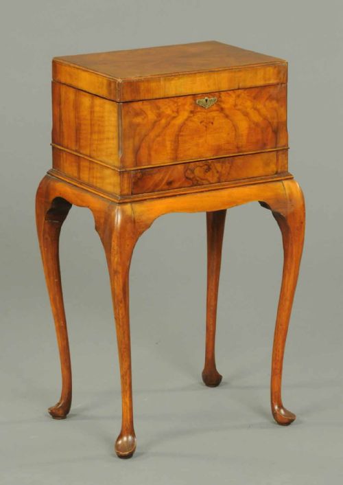 Walnut Veneered Sewing Box. C.1910.