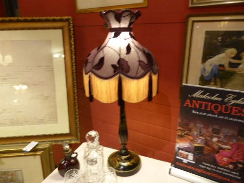 Black Lacquered Table Lamp in Chinoiserie Design with Silk Shade