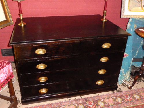 Large Late Victorian Plan or Map Chest. C. 1900.