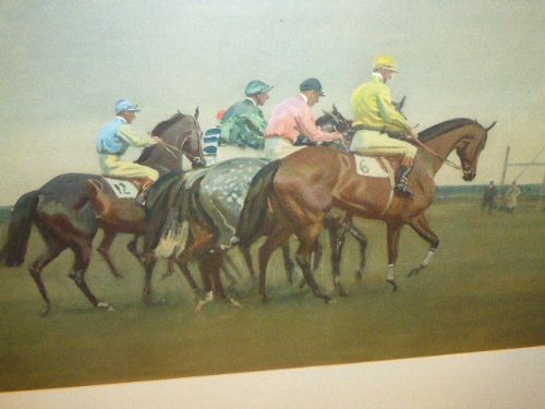 Wonderful Large "Sir Alfed Munnings" Racing Print.