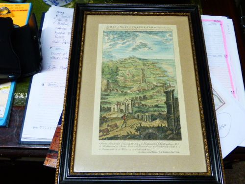 A Map of Northumberland.   North from London.   by G. Bickham.  C.1754.