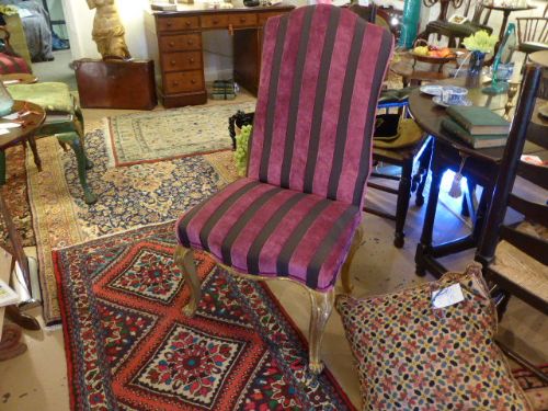 Elegant 18th Century Giltwood Chair with New Upholstery.