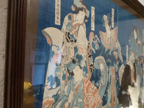 fig 3. A Japanese Triptych Print with Gods of Fortune Featured.