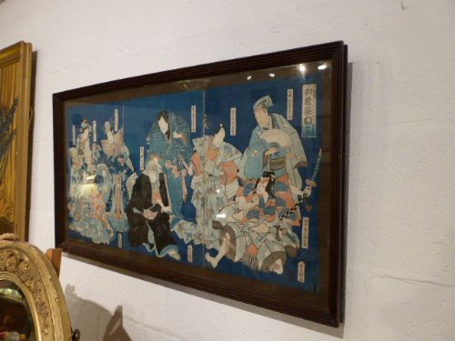 fig 4. A Japanese Triptych Print with Gods of Fortune Featured.