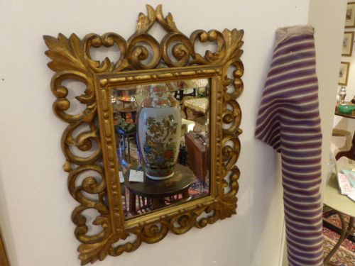 Victorian Giltwood Florentine Mirror with Bevelled Glass.