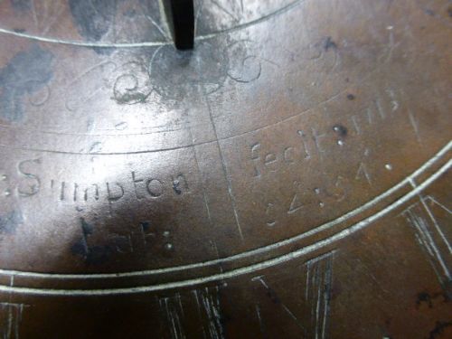 fig 1. Extremely Rare 18th c. Sundial Nomon with makers name. Dated 1713.